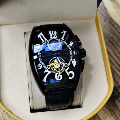 Montre-Bracelet Mécanique existent de Luxe pour Homme, Modules Tourbillon, Horloge-Bracelet, Boîtier Tonneau