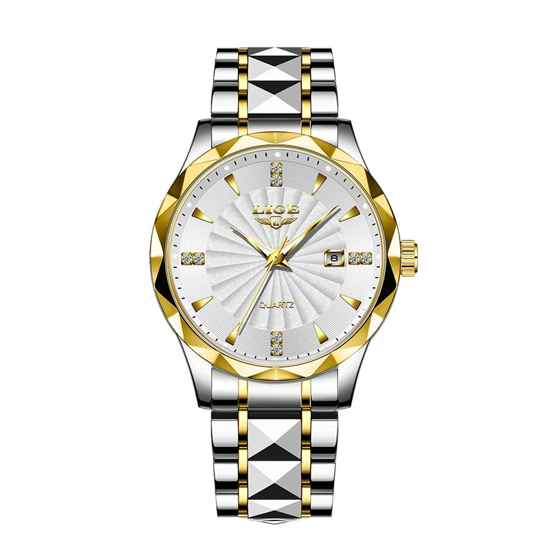 LIGE luxe femme montre mode Sport de plein air lumineux montres à Quartz mouvement importé étanche en acier inoxydable femmes montres