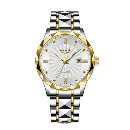 LIGE luxe femme montre mode Sport de plein air lumineux montres à Quartz mouvement importé étanche en acier inoxydable femmes montres