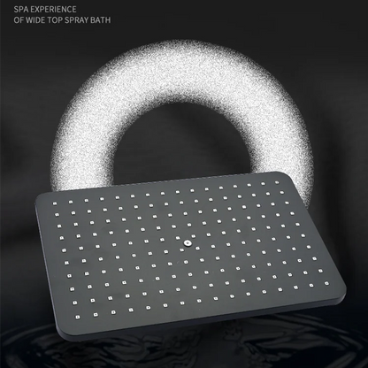 HOShower-Ensemble de pommeau de douche chaud et froid, pommeau de douche pluie, système thermostatique, laiton de qualité, noir et or, 12 po
