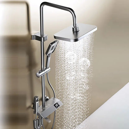 HOShower-Ensemble complet de système de douche, buse rotative, baignoire, affichage numérique, douche murale, pluie, LED, ensemble de pommeau de douche Salle de bains douche en laiton Tap Set Accessoires