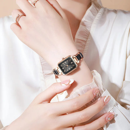 Montre-bracelet à Quartz de luxe pour femmes, avec bracelet en acier inoxydable, étanche, Design élégant, haute précision