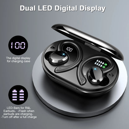 Écouteurs sans fil, écouteurs Bluetooth 5.3, basses stéréo, micro intra-auriculaires antibruit, écouteurs IP7 étanches pour sport, lecture 40H.