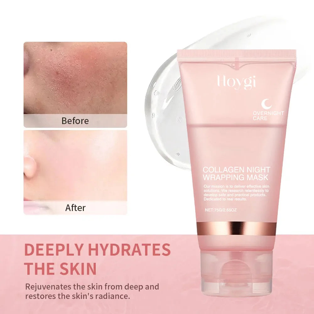 Ensemble de masques faciaux à décoller au collagène, masque d'emballage de nuit au collagène coréen, hydrate en profondeur, crème de soin nocturne