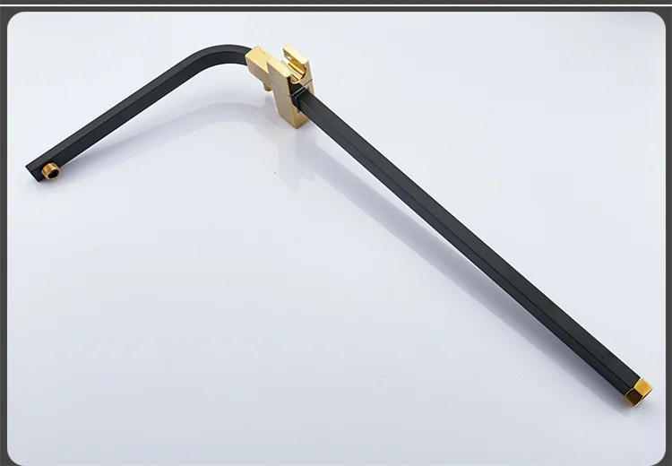 HOShower-Ensemble de pommeau de douche chaud et froid, pommeau de douche pluie, système thermostatique, laiton de qualité, noir et or, 12 po