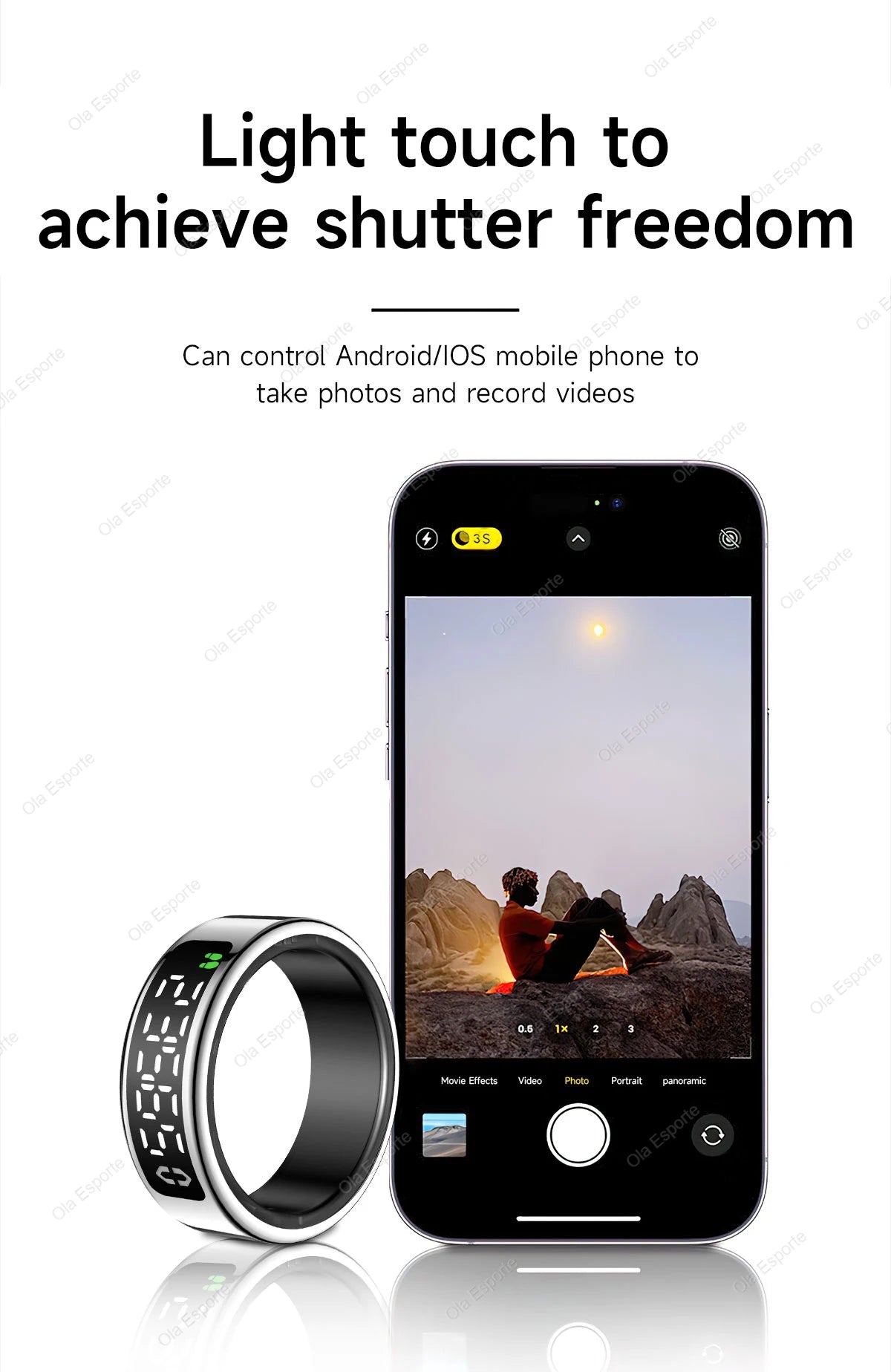 Bague intelligente 2025 avec écran d'affichage et tactile, chargement sans fil, gestionnaire de santé, étanche 5 ATM pour hommes et femmes, bagues R12 R11
