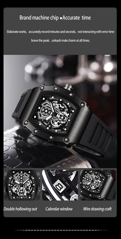 Montre-bracelet à quartz étanche pour homme, montres à cadran noir, date automatique, horloge murale, modules à la mode, marque de luxe, livraison directe