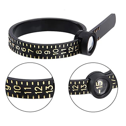 Anneau avec loupe, mesure avec anneau, règle souple, cercle de taille en plastique, filtre de taille, Durable