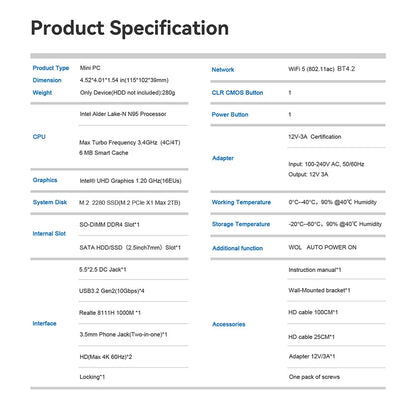 Beelink Mini S13 Intel Twin Lake N150 S12 Pro N100 16G 500G Windows 11 Mini S 11th N5095 DDR4 8GB 128GB ordinateur de bureau N95