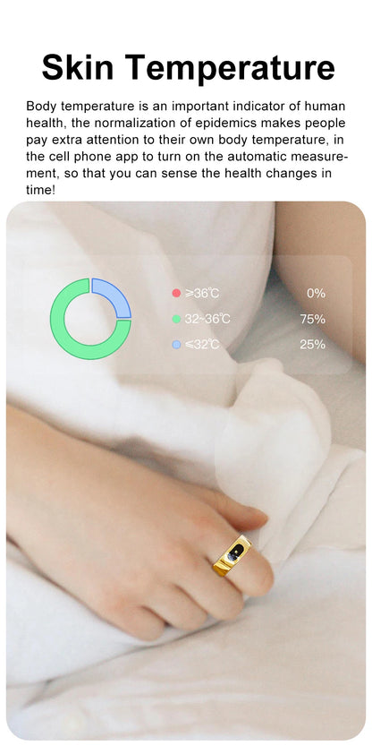 R08 anneau intelligent pour hommes femmes fonction de contrôle tactile moniteur de santé IP68 5ATM étanche mesure de la température de la peau anneau intelligent nouveau