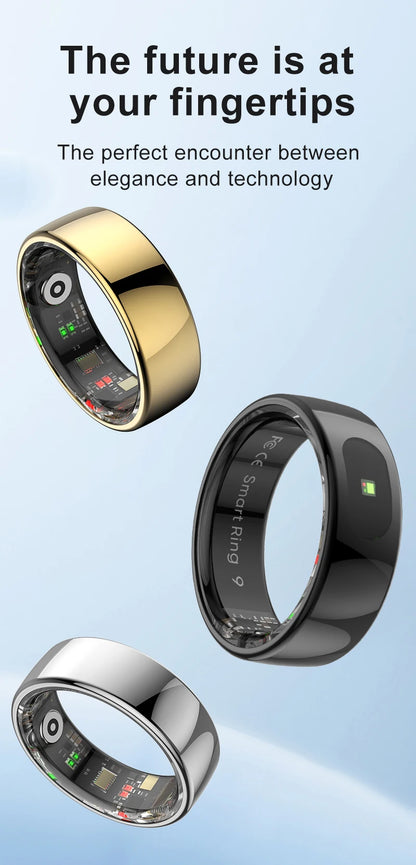 R08 anneau intelligent pour hommes femmes fonction de contrôle tactile moniteur de santé IP68 5ATM étanche mesure de la température de la peau anneau intelligent nouveau