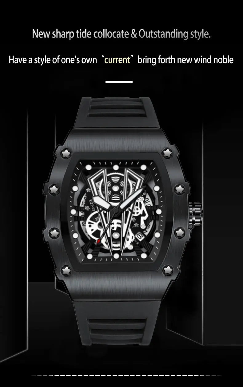 Montre-bracelet à quartz étanche pour homme, montres à cadran noir, date automatique, horloge murale, modules à la mode, marque de luxe, livraison directe
