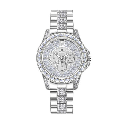 Montre de luxe pour femmes, mode diamant, argent, or, pour filles, horloge étanche, robe cadeaux