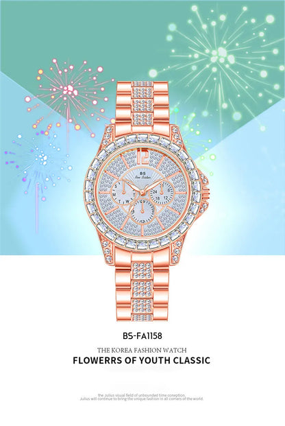 Montre de luxe pour femmes, mode diamant, argent, or, pour filles, horloge étanche, robe cadeaux
