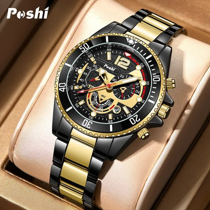 Montre d'affaires de luxe pour hommes, tendance, haut de gamme, polyvalente, lumineuse, à Quartz, étanche, calendrier, horloge, cadeaux