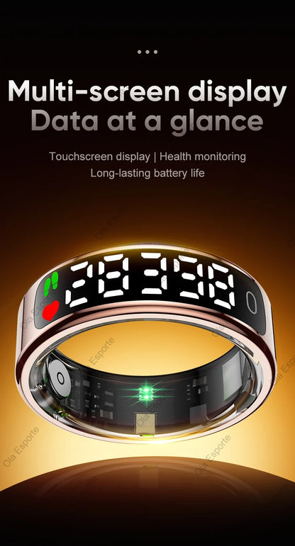 Pour anneau intelligent écran Hd contrôle Tiktok 5ATM étanche pour Smartring pour Galaxy femmes hommes anneau moniteur de fréquence cardiaque