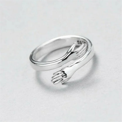 Bagues à main de câlin d'amour romantique, bagues créatives d'amour pour toujours ouvertes, bijoux exquis réglables, cadeau de fête pour femmes
