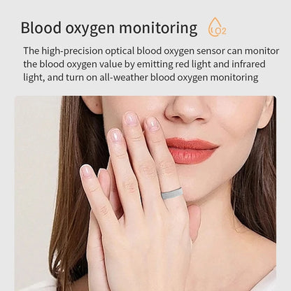 Anneau intelligent Simple, fréquence cardiaque, oxygène dans le sang, moniteur de santé du sommeil, anneau de Sport, podomètre étanche IP68, contrôle des gestes à distance, Photo