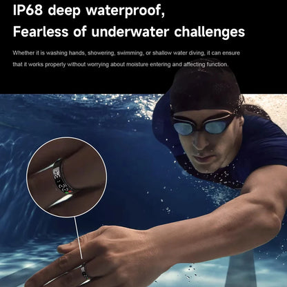 Nouveau SR08 anneau intelligent écran d'affichage LED fréquence cardiaque sommeil Modes de sport surveillance de la santé hommes femmes anneau de sport en acier inoxydable