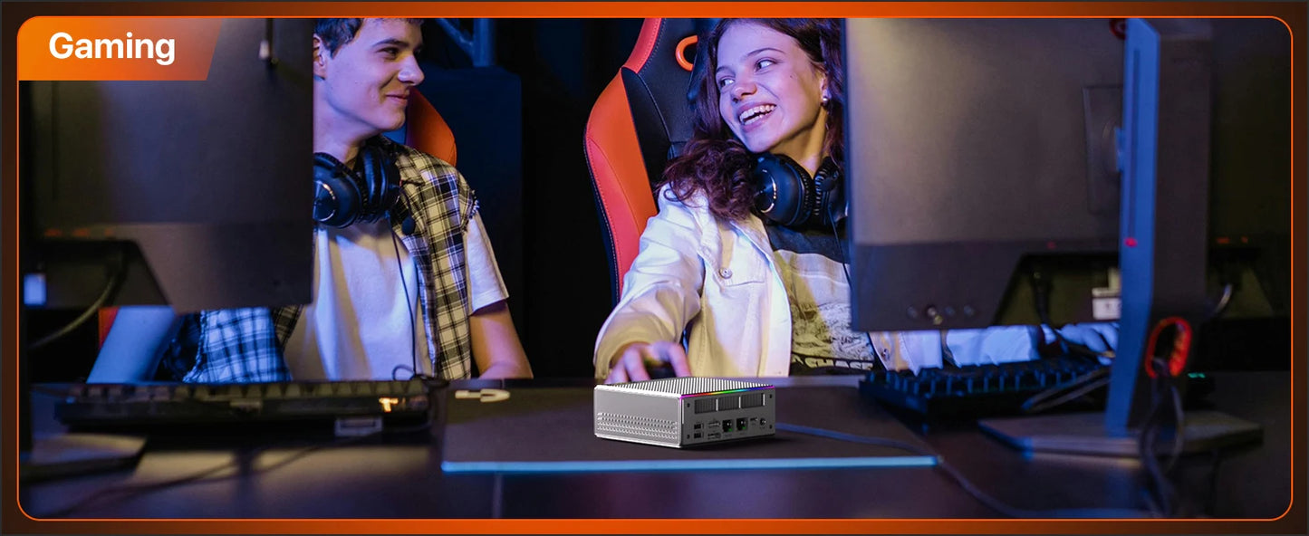 PELADN HO4 Mini PC de jeu AMD Ryzen 7 8845HS 32 Go DDR5 5600 MHz 1 To PCIe4.0 SSD, AMD Radeon 780 M avec double LAN RJ45, WiFi6 BT5.2