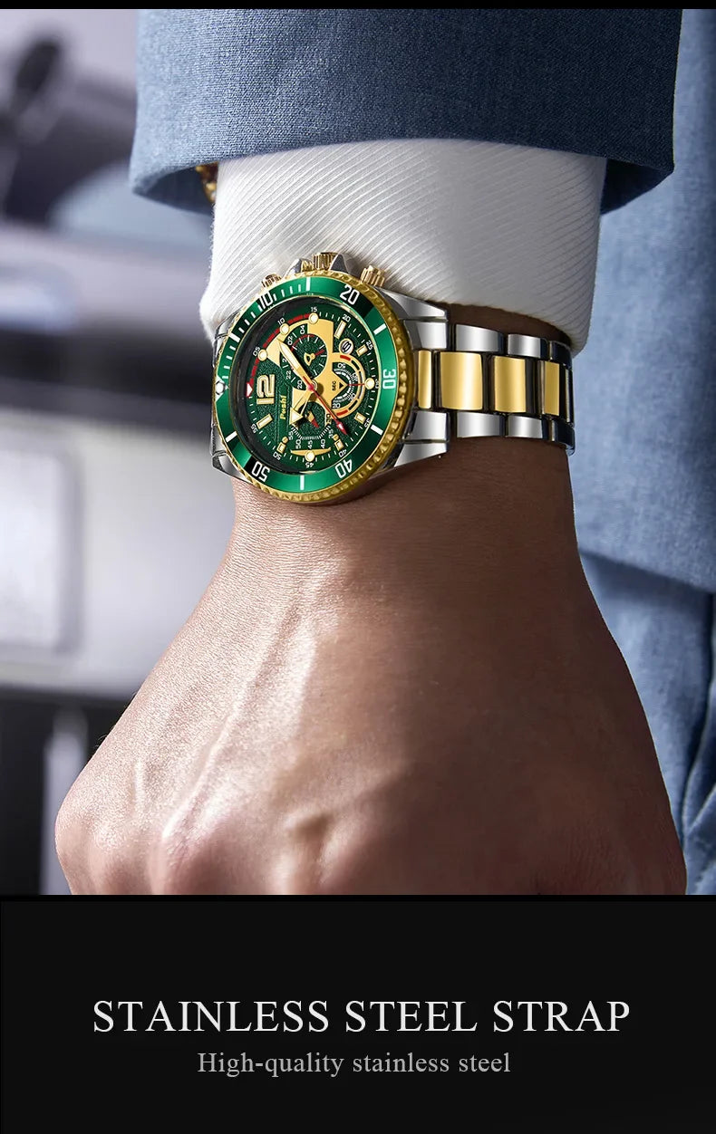 Montre d'affaires de luxe pour hommes, tendance, haut de gamme, polyvalente, lumineuse, à Quartz, étanche, calendrier, horloge, cadeaux