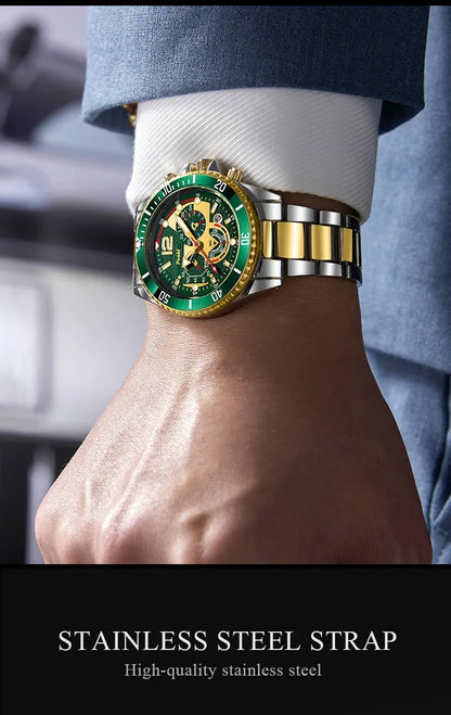Montre d'affaires de luxe pour hommes, tendance, haut de gamme, polyvalente, lumineuse, à Quartz, étanche, calendrier, horloge, cadeaux