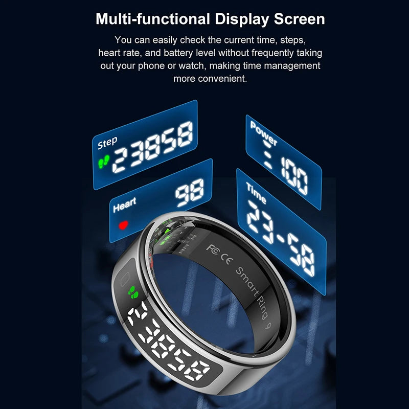 Xiaomi R12 anneau intelligent écran d'affichage tactile 5ATM étanche Bluetooth moniteur de santé contrôle des gestes sans fil charge Sport anneau
