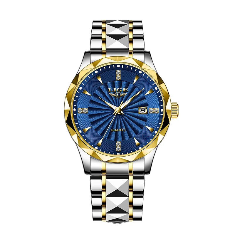 LIGE luxe femme montre mode Sport de plein air lumineux montres à Quartz mouvement importé étanche en acier inoxydable femmes montres
