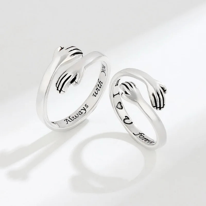 Bague romantique en forme de cœur pour femmes et hommes, je t'aime pour toujours, bague réglable pour Couple, fête de mariage, rencontres, bijoux cadeaux
