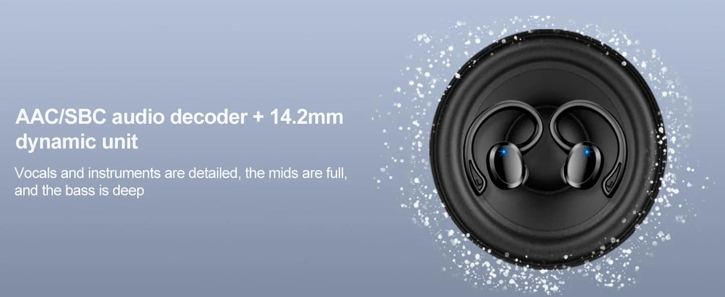 Écouteurs sans fil, écouteurs Bluetooth 5.3, basses stéréo, micro intra-auriculaires antibruit, écouteurs IP7 étanches pour sport, lecture 40H.
