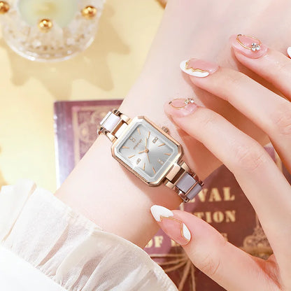 Montre-bracelet à Quartz de luxe pour femmes, avec bracelet en acier inoxydable, étanche, Design élégant, haute précision