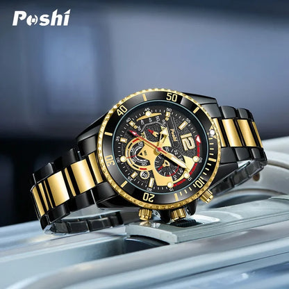 Montre d'affaires de luxe pour hommes, tendance, haut de gamme, polyvalente, lumineuse, à Quartz, étanche, calendrier, horloge, cadeaux