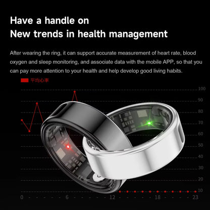 Nouveau SR08 anneau intelligent écran d'affichage LED fréquence cardiaque sommeil Modes de sport surveillance de la santé hommes femmes anneau de sport en acier inoxydable