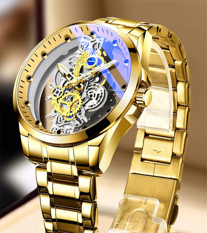 Montres d'affaires de luxe pour hommes, montre à Quartz en acier inoxydable argenté, horloge lumineuse