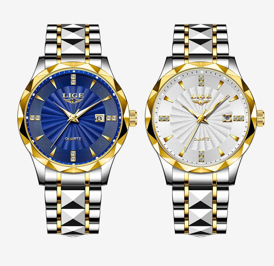 LIGE luxe femme montre mode Sport de plein air lumineux montres à Quartz mouvement importé étanche en acier inoxydable femmes montres