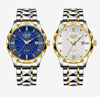 LIGE luxe femme montre mode Sport de plein air lumineux montres à Quartz mouvement importé étanche en acier inoxydable femmes montres