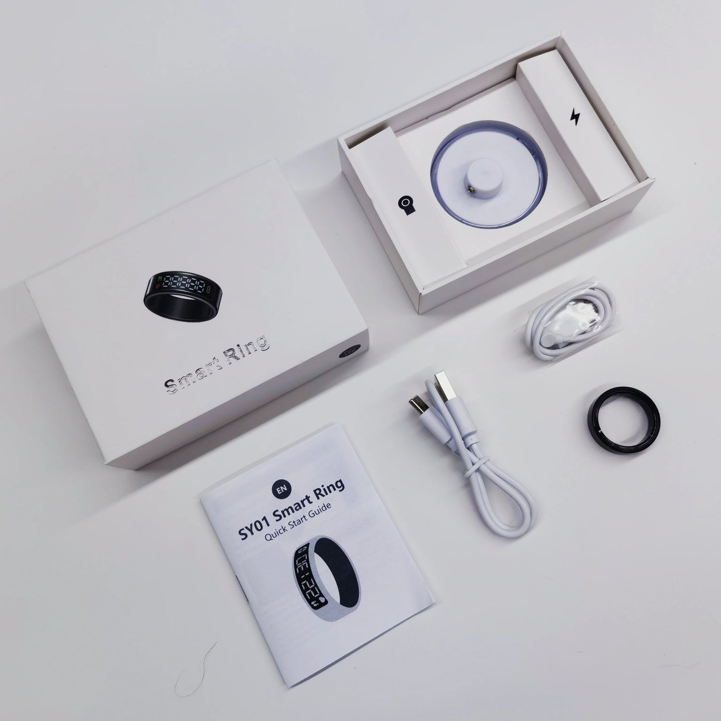 SY01 anneau intelligent avec écran LED Bluetooth surveillance de la santé sang oxygène sommeil fréquence cardiaque Modes multisports étanche IP68 et 5ATM