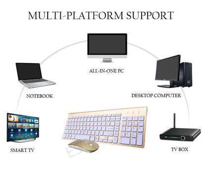 Clavier et souris sans fil ultra-mince Chlor102 prédire, à faible bruit, pour Mac Pc P1 XP/7/10 TV Box