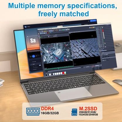 Nouveau 15.6 "ordinateur portable Intel Core i7-6500U 32GB RAM 2048GB SSD ROM 5000mAh Windows 11 Pro 3 ans de garantie ordinateur portable