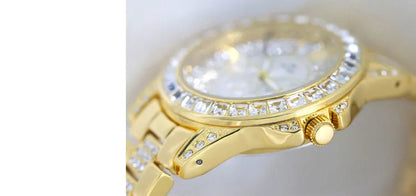 Montre de luxe pour femmes, mode diamant, argent, or, pour filles, horloge étanche, robe cadeaux