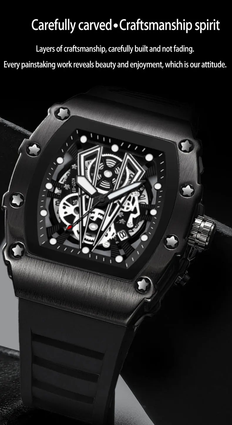 Montre-bracelet à quartz étanche pour homme, montres à cadran noir, date automatique, horloge murale, modules à la mode, marque de luxe, livraison directe