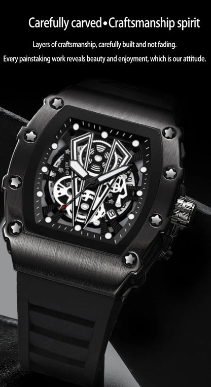 Montre-bracelet à quartz étanche pour homme, montres à cadran noir, date automatique, horloge murale, modules à la mode, marque de luxe, livraison directe