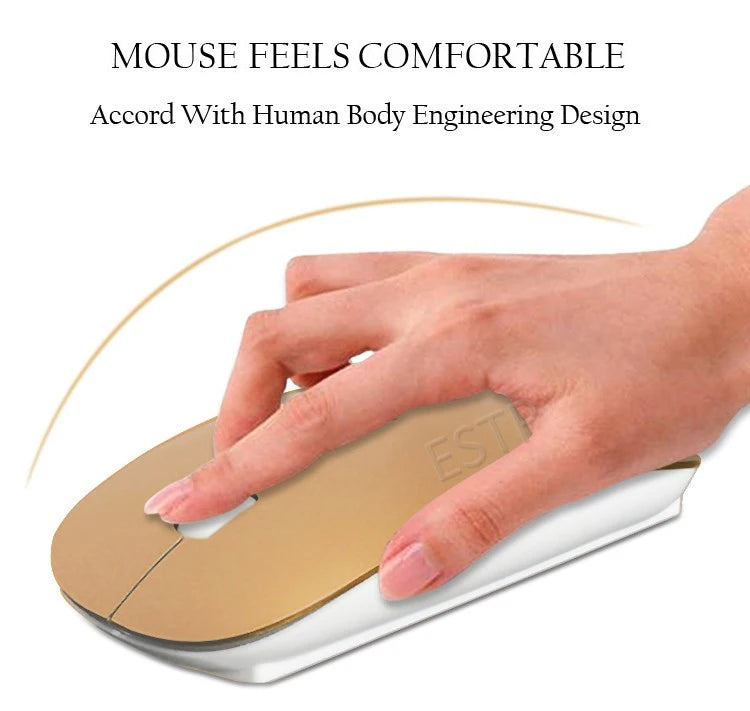 Clavier et souris sans fil ultra-mince Chlor102 prédire, à faible bruit, pour Mac Pc P1 XP/7/10 TV Box