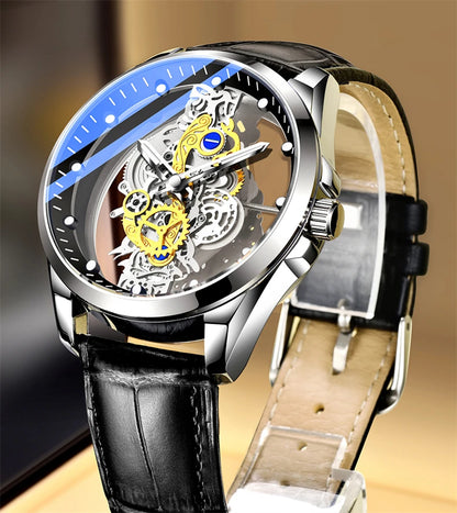 Montres d'affaires de luxe pour hommes, montre à Quartz en acier inoxydable argenté, horloge lumineuse