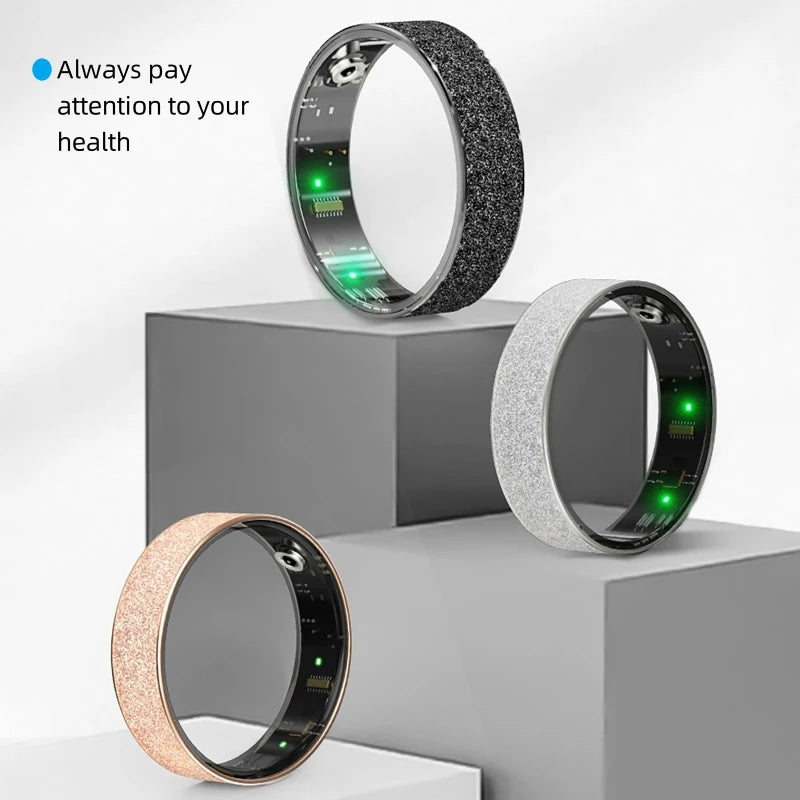 Anneau intelligent Simple, fréquence cardiaque, oxygène dans le sang, moniteur de santé du sommeil, anneau de Sport, podomètre étanche IP68, contrôle des gestes à distance, Photo