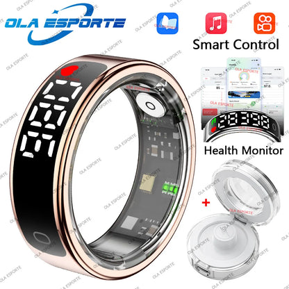 Pour anneau intelligent écran Hd contrôle Tiktok 5ATM étanche pour Smartring pour Galaxy femmes hommes anneau moniteur de fréquence cardiaque