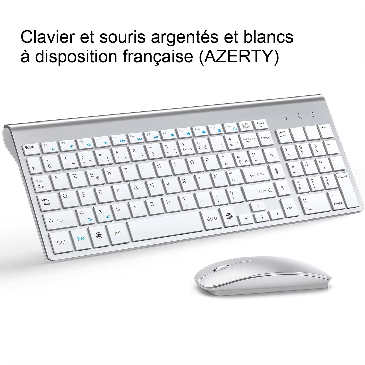 Clavier et souris sans fil ultra-mince Chlor102 prédire, à faible bruit, pour Mac Pc P1 XP/7/10 TV Box