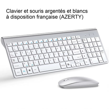 Clavier et souris sans fil ultra-mince Chlor102 prédire, à faible bruit, pour Mac Pc P1 XP/7/10 TV Box