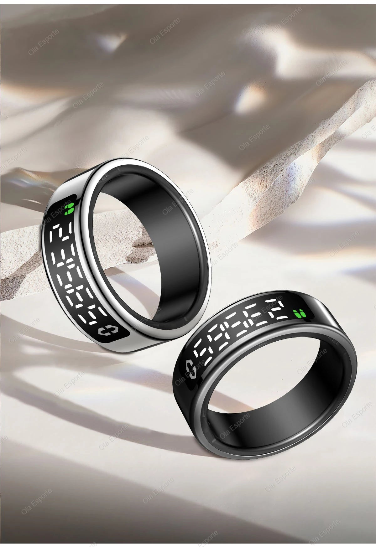 Bague intelligente 2025 avec écran d'affichage et tactile, chargement sans fil, gestionnaire de santé, étanche 5 ATM pour hommes et femmes, bagues R12 R11