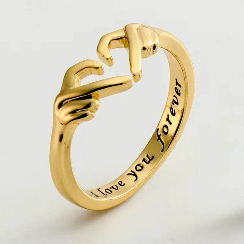 Bague romantique en forme de cœur pour femmes et hommes, je t'aime pour toujours, bague réglable pour Couple, fête de mariage, rencontres, bijoux cadeaux
